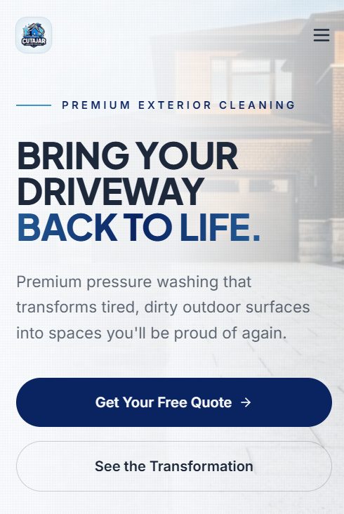 Cutajar Pressure Washing mobile website