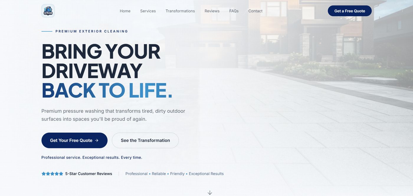 Cutajar Pressure Washing website